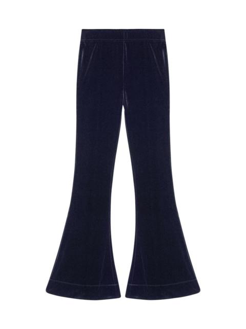 GANNI VELVET JERSEY FLARED PANTS