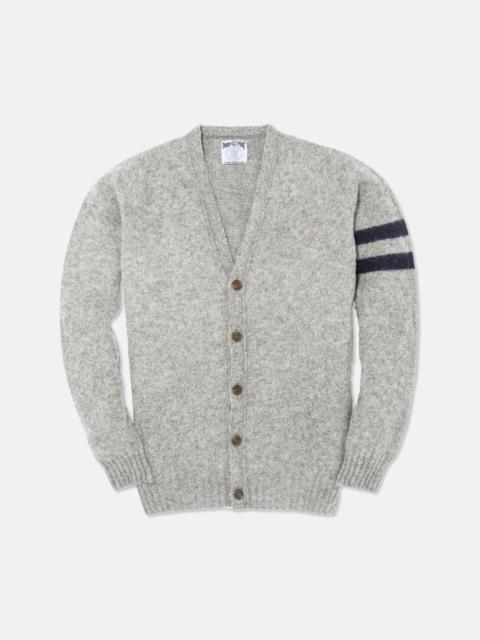 J. PRESS MADE-IN-SCOTLAND GREY SHAGGY DOG UNIVERSITY CARDIGAN