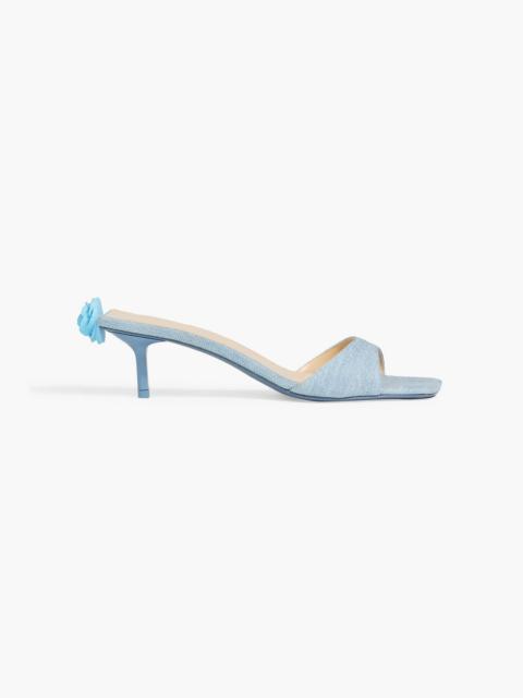 MAGDA BUTRYM Floral-appliquéd denim mules