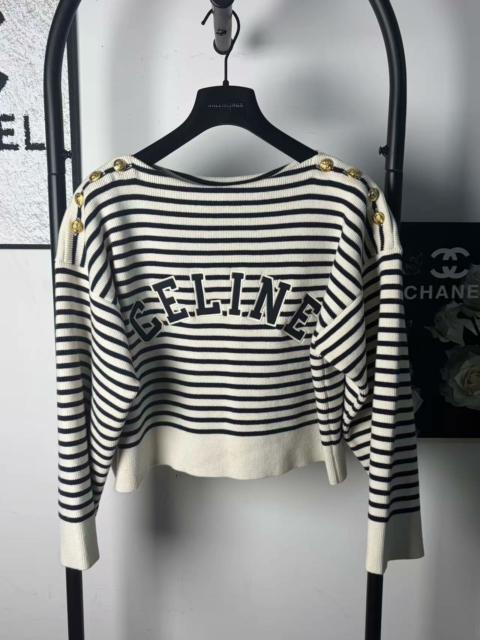 CELINE Celine Logo Cropped Knit Sweater