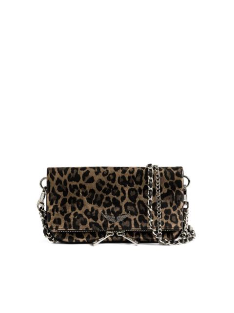 Zadig & Voltaire leopard print chain satchel