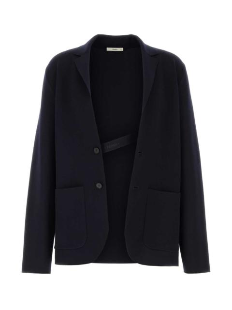 FENDI Fendi Men Midnight Blue Stretch Wool Blend Blazer