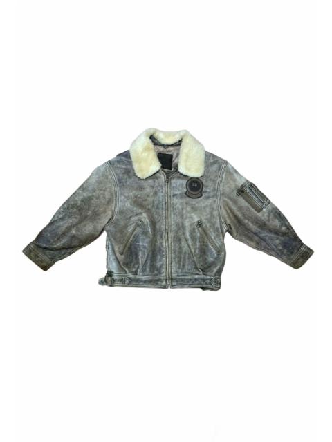 Other Designers Japanese Brand - Rare Vintage Style Leather Bomber Jacket KIDS Back Printing
