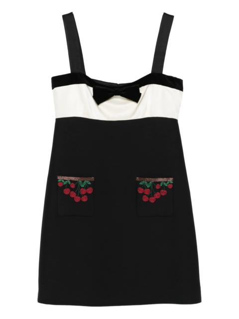 Valentino cherry-pocket bow mini dress