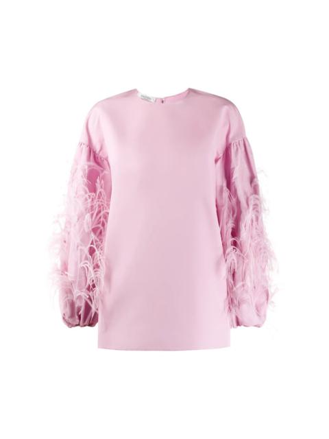 Valentino Valentino Garavani Feathered Sleeve Top