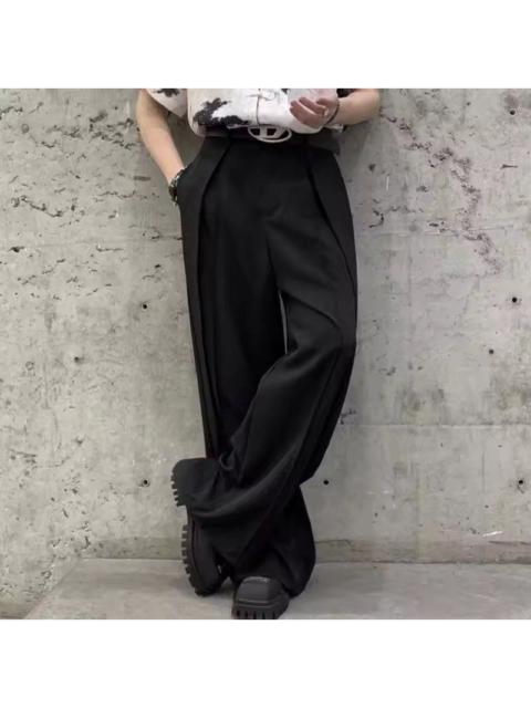 Other Designers Other - Black High Waist Straight Wide Leg Pleated Pants / Trousers