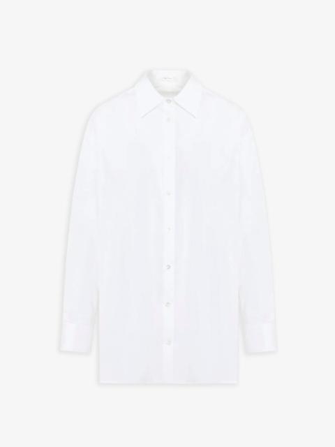 The Row Luka white cotton poplin shirt