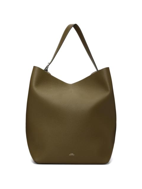 TOTEME Brown Belted Grained-Leather Tote