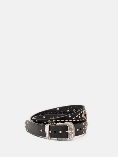 Golden Goose Golden Goose Women Belt With Studs In Washed Leather