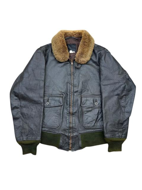 Other Designers Vintage 60s Flight G1 Flight Navy Leather Jacket