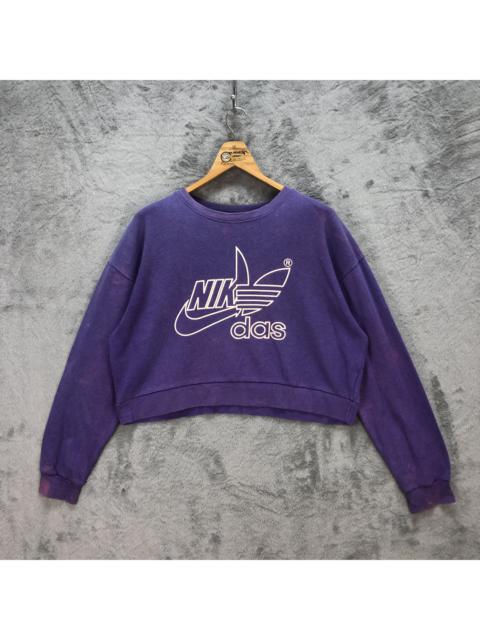 Other Designers Very Cool - NIK DAS Big Logo Purple Cropped Sweatshirts #5785-206