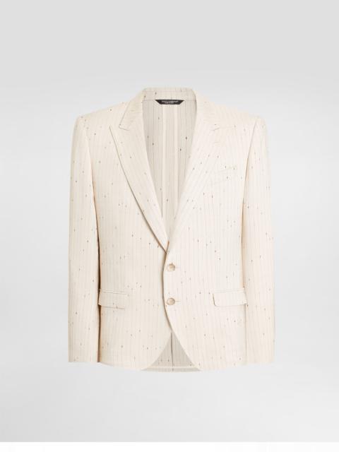 Dolce & Gabbana Single-breasted pinstripe finish jacket