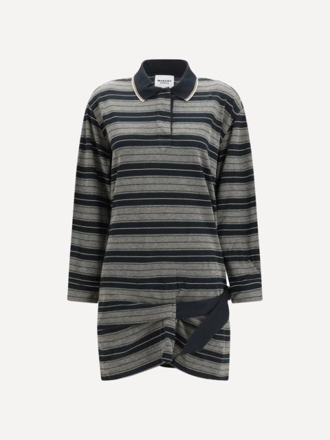 Isabel Marant Étoile Isea striped cotton belted polo mini Dress