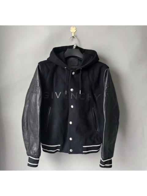 Givenchy Givenchy leather sleeve baseball jacket