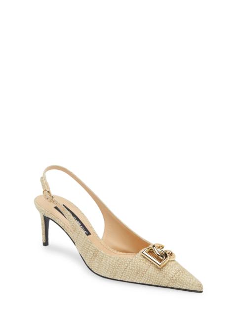 Dolce & Gabbana Lollo Raffia Slingback Pump