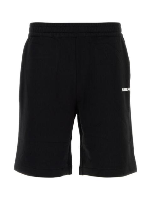 Burberry Burberry Man Black Cotton Bermuda Shorts