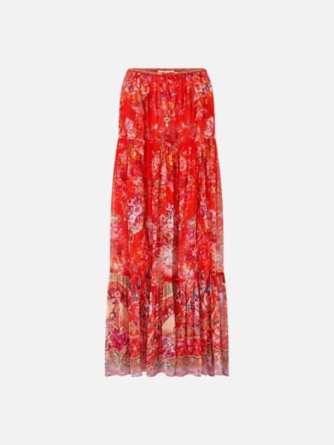 CAMILLA TIERED SKIRT WITH RUFFLE DETAIL