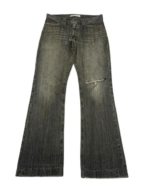 Other Designers MIU MIU FLARED CUSTOM DISTRESSED DENIM FLARE JEANS