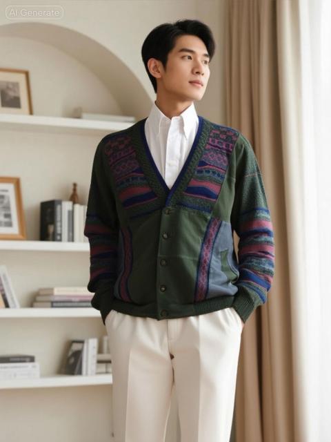 Other Designers Vintage Coogie Style Mauru Milandri Knitted Cardigan