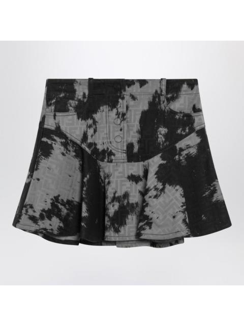 FENDI Fendi Black Ff Animalier Denim Skirt Women