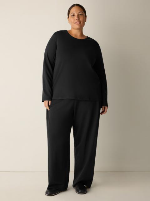 EILEEN FISHER Cozy Brushed Terry Hug Crew Neck Top