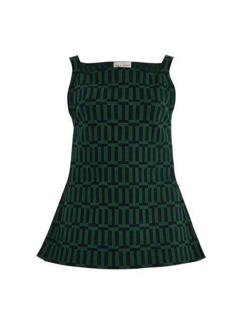 HIGH SPORT Asher Cotton-Blend Geo-Jacquard Apron Top green