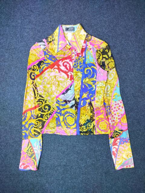 VERSACE 1980’s Gianni Versace Couture Barocco Colorful Print Shirt