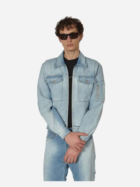 RANDOM IDENTITIES Zipped Denim Jacket Blue