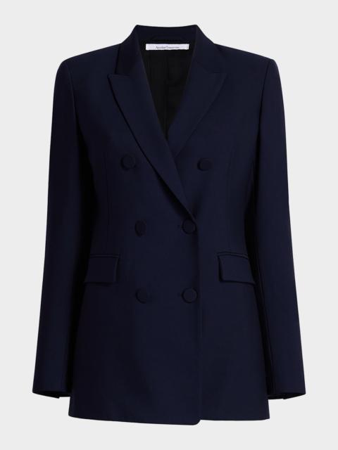 Another Tomorrow Wool Double-Breasted Blazer Jacket