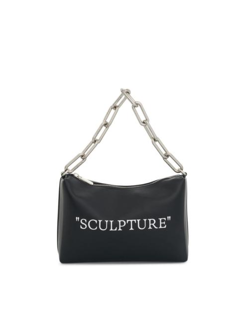 Off-White Block Pouch Quote Bag in Black/Silver