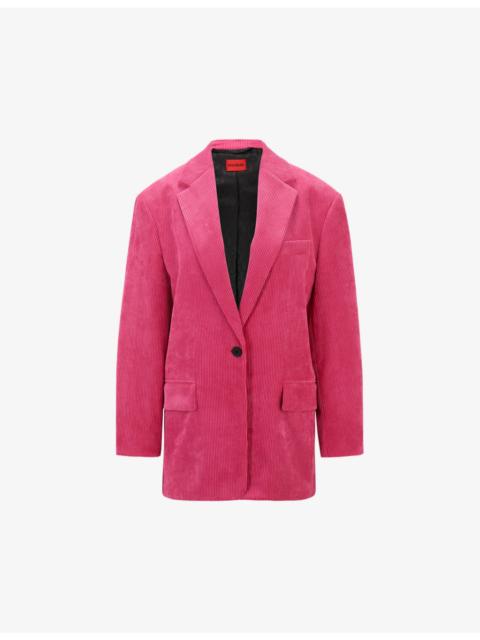 HUGO Regular-fit single-breasted stretch-corduroy jacket