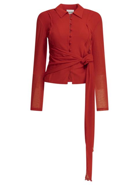 GANNI Ganni Polo Shirt With Buttons