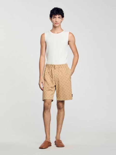 Sandro SQUARE CROSS JACQUARD SHORTS