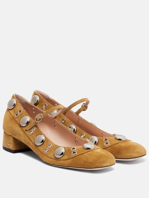 Valentino Nellcote studded suede Mary Jane pumps