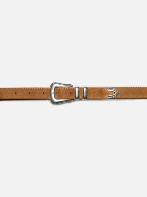 Nudie Jeans Western Suede Silver Belt Tobacco