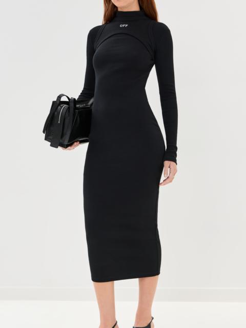 Off-White Off Stamp Rib Round Long Dress