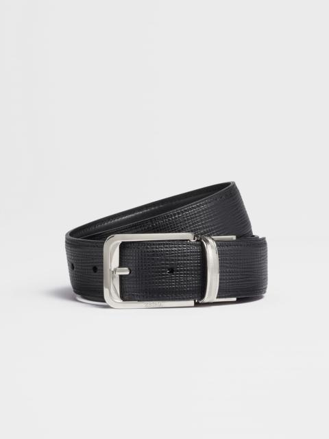 ZEGNA BLACK REVERSIBLE LEATHER BELT