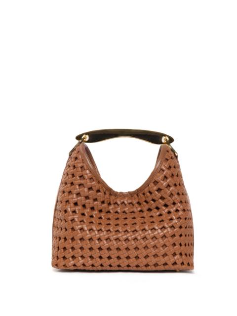 Elleme Small Boomerang Woven Leather Cognac