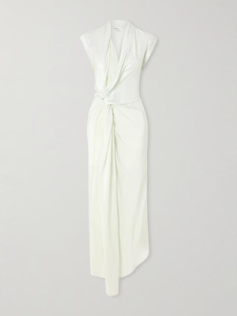 Victoria Beckham Asymmetric Twisted Satin Maxi Dress