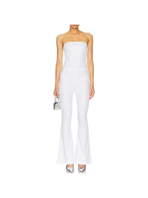 Other Designers NWT Ser.o.ya Jeanette Stretch Denim Flare Jumpsuit in White Sz‎ Large $378