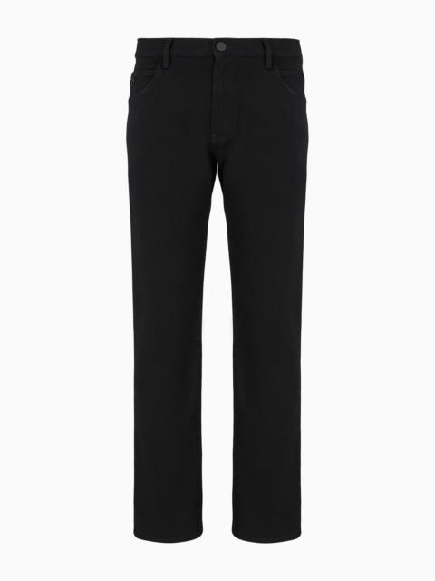 GIORGIO ARMANI Five-pocket, regular-fit, stretch-cotton denim trousers