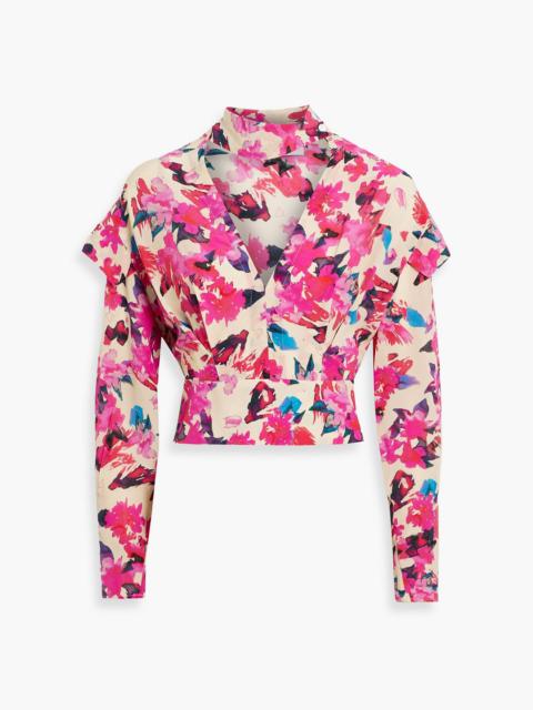 Other Designers Martina cropped cutout silk-crepe top