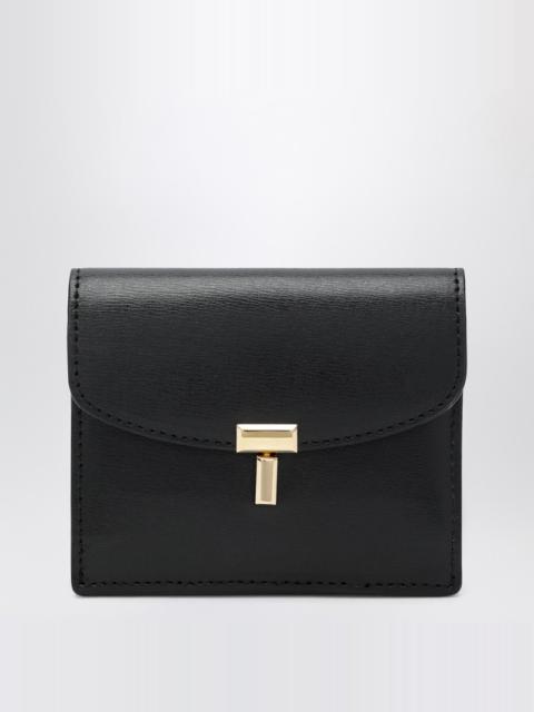 TOTEME Black smooth-leather T-lock card holder