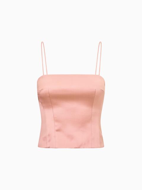 LoveShackFancy Cassana Satin Sleeveless Top