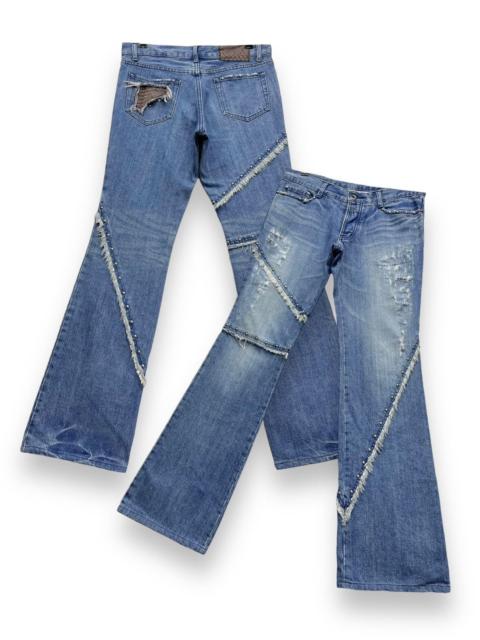 Other Designers 5351 POUR LES HOMMES - FYE💥Vtg 5351 HOMMES Distressed Frayed Spliced Studded Flare