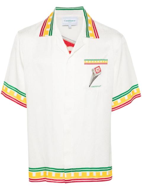 CASABLANCA silk monogram-pattern shirt