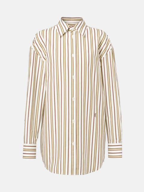 SAINT LAURENT Cassandre striped cotton poplin shirt