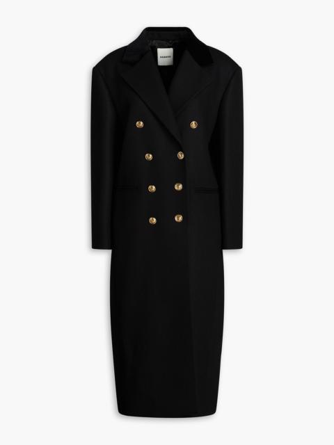 Sandro Double-breasted wool-blend twill coat