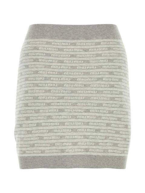 Embroidered Cotton Blend Mini Skirt