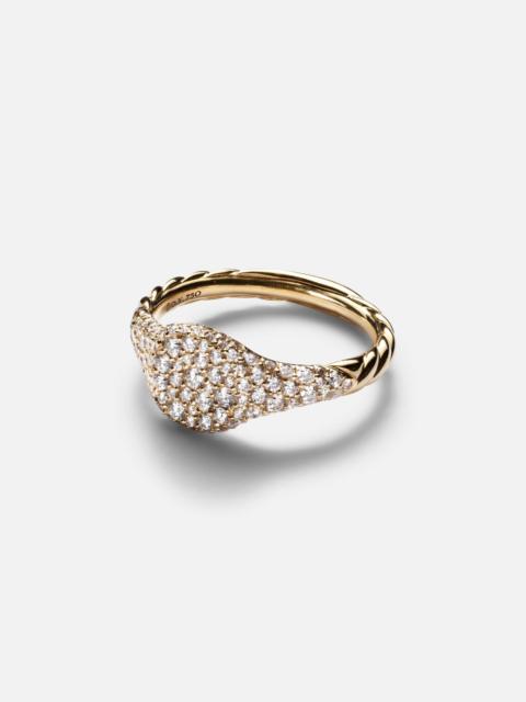 DAVID YURMAN Petite Pavé 18kt gold pinky ring with diamonds